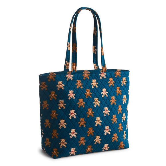 Vera Bradley Handbags - Quilted Blue Tote Bag with Teddy Bear Print